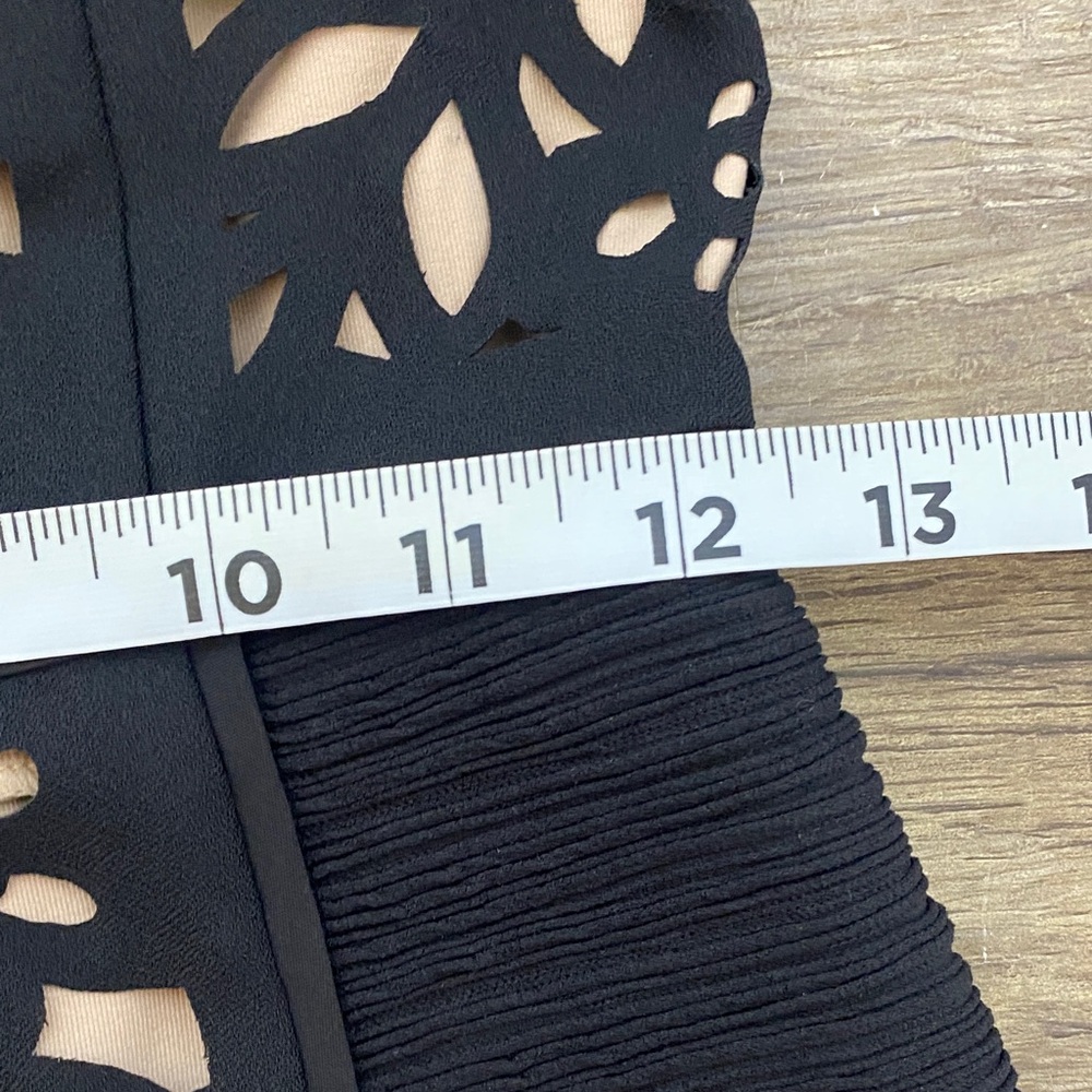 Maeve Black Laser-Cut Midi Dress with Nude Underlay - Picture 7 of 9